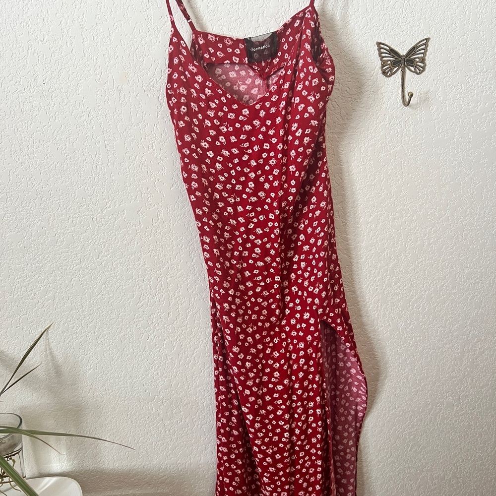 Reformation Red Floral Midi Dress